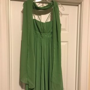Olive green cocktail dress